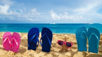Beach with flip-flops